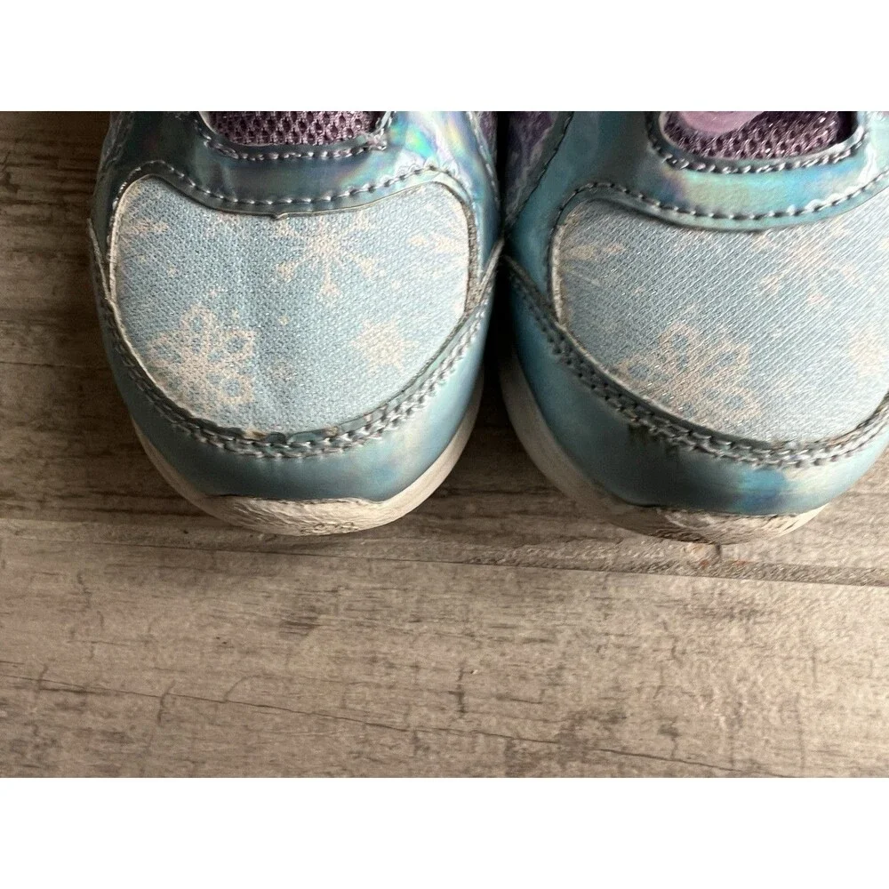 Disney Girls' Frozen Sneakers Easy On Light Up Shoes Toddler Purple Elsa Anna 11